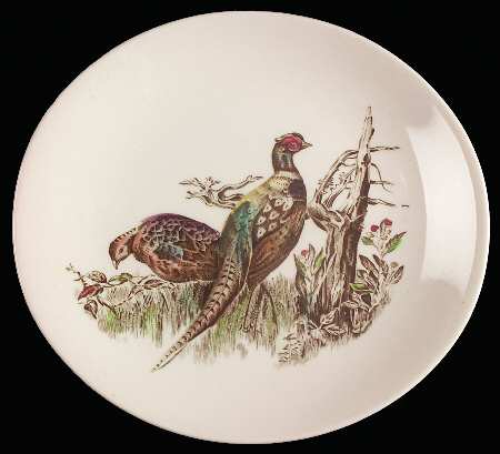 Game Birds Cream Bread & Butter Plate