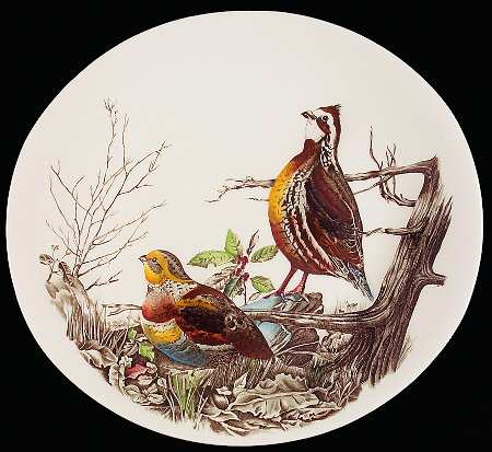 Game Birds Cream Large Dinner Plate