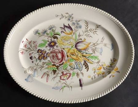 Garden Bouquet 17" Oval Serving Platter