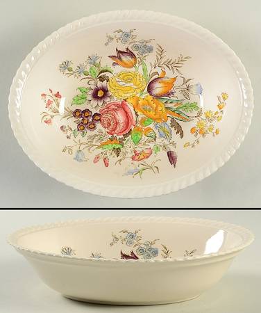 Garden Bouquet 8" Oval Vegetable Bowl