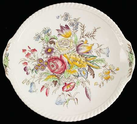 Garden Bouquet Handled Cake Plate