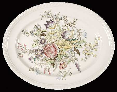 Garden Bouquet 10" Oval Serving Platter