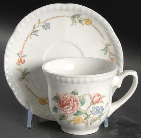 Garden Party Flat Cup & Saucer Set