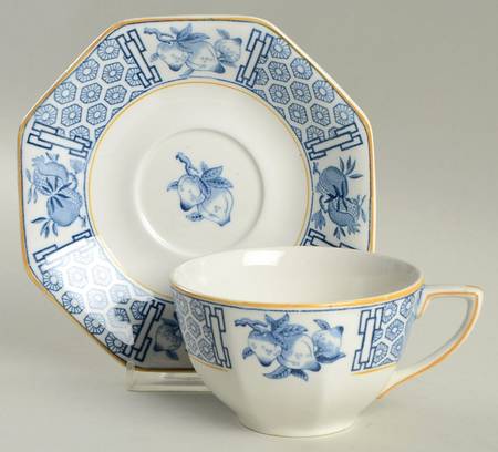 Geneva Blue and White Oversized Cup & Saucer Set