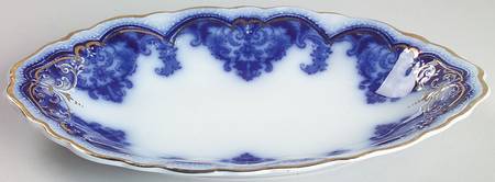 Georgia (Flow Blue, Gold Trim) Relish/Gravy Underplate
