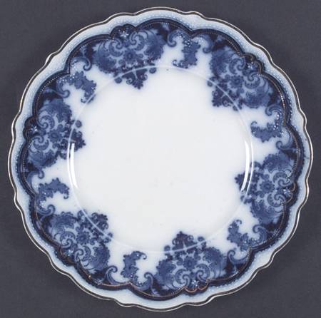 Georgia (Flow Blue, Gold Trim) Luncheon Plate