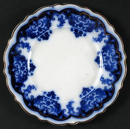 Georgia (Flow Blue, Gold Trim) Salad Plate