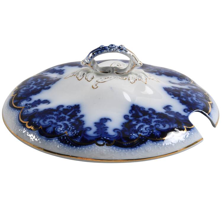 Georgia (Flow Blue, Gold Trim) Lid for Tureen