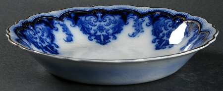 Georgia (Flow Blue, Gold Trim) Coupe Soup Bowl
