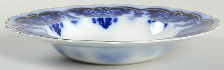 Georgia (Flow Blue, Gold Trim) Rim Soup Bowl