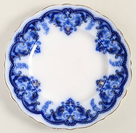 Georgia (Flow Blue, Gold Trim) Bread & Butter Plate