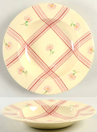 Gingham Rim Soup Bowl