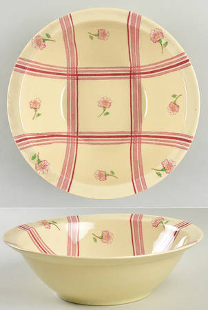 Gingham 8" Round Vegetable Bowl