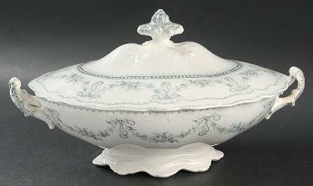 Glenwood Blue Green (No Gold Trim) Oval Covered Vegetable