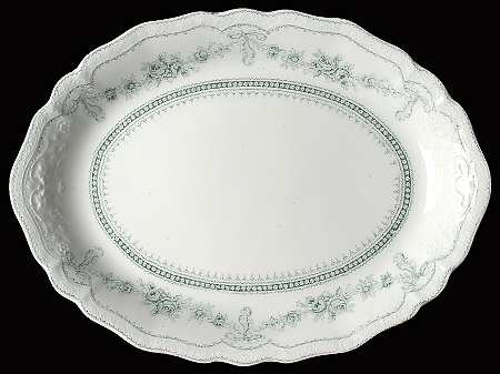 Glenwood Blue Green (No Gold Trim) 14" Oval Serving Platter