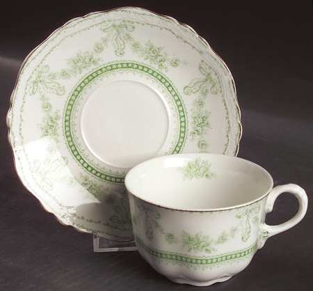 Glenwood Green Footed Cup & Saucer Set