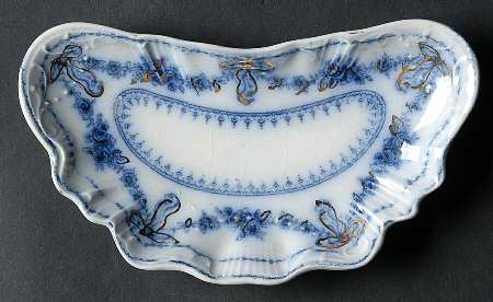Glenwood (Flow Blue, No Gold Trim) Bone Dish
