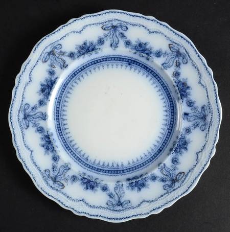 Glenwood (Flow Blue, No Gold Trim) Dessert/Pie Plate