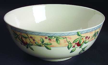 Golden Pears 10" Large Salad Serving Bowl