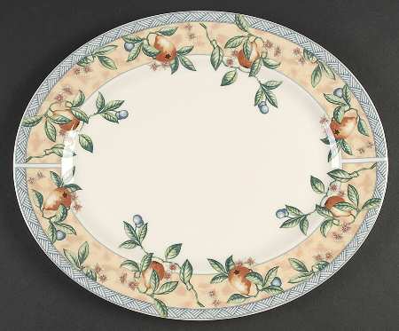 Golden Pears 14" Oval Serving Platter