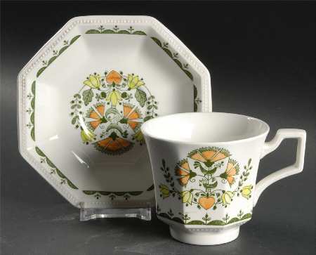 Greenfield Flat Cup & Saucer Set