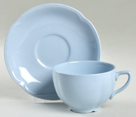 Greydawn Blue Flat Cup & Saucer Set