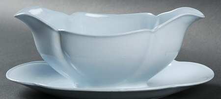 Greydawn Blue Gravy Boat with Attached Underplate
