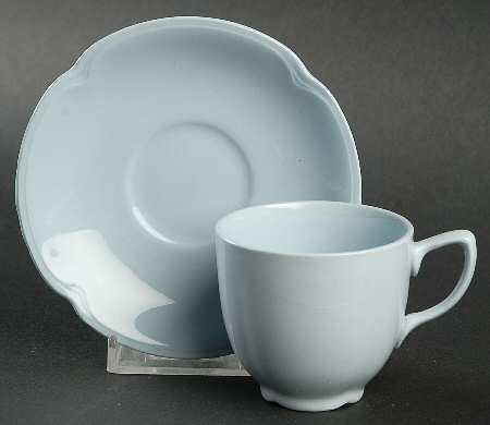 Greydawn Blue Flat Demitasse Cup & Saucer Set