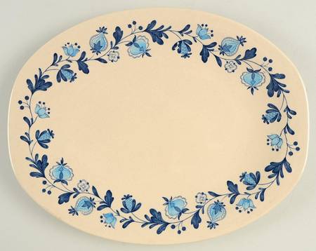 Gretchen Blue 12" Oval Serving Platter