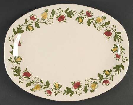 Gretchen Green 14" Oval Serving Platter