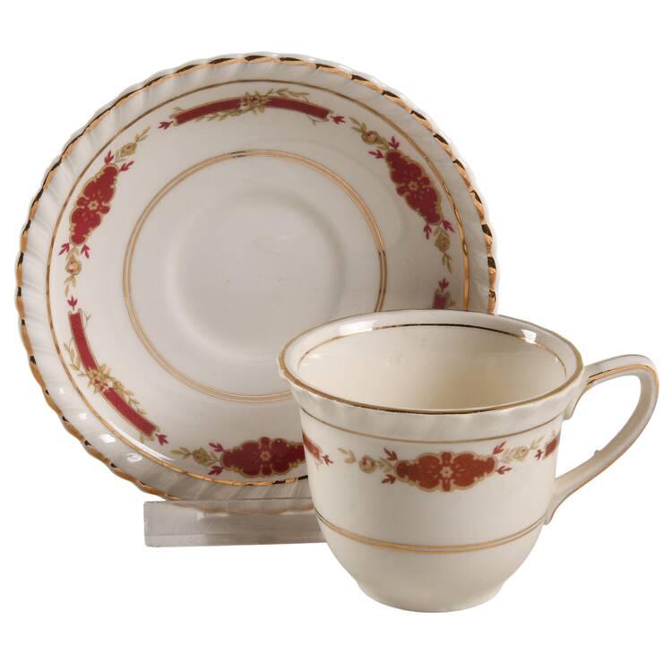 Guildford Maroon Flat Demitasse Cup & Saucer Set