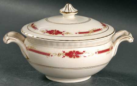 Guildford Maroon Sugar Bowl & Lid