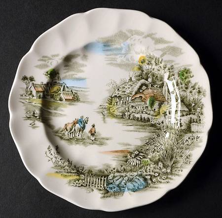 Happy England Green Multicolor Bread & Butter Plate