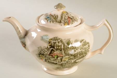 Happy England Green Multicolor Teapot & Lid