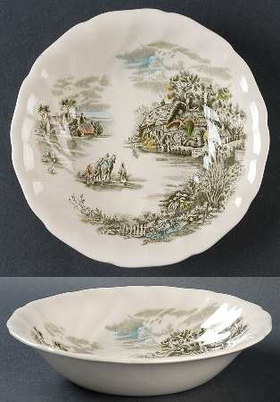 Happy England Green Multicolor Coupe Soup Bowl