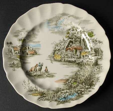 Happy England Green Multicolor Dinner Plate