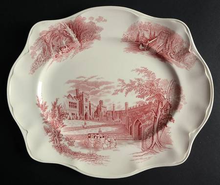Haddon Hall Pink 13" Oval Serving Platter