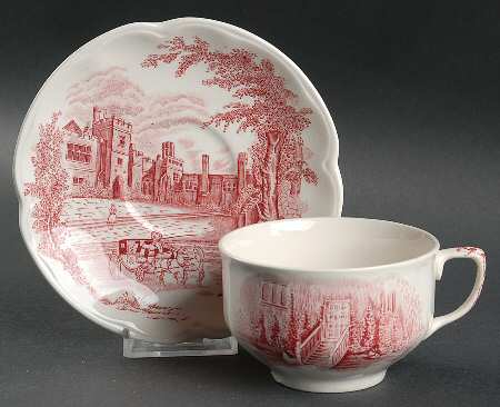Haddon Hall Pink Flat Cup & Saucer Set