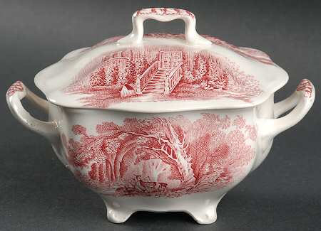Haddon Hall Pink Sugar Bowl & Lid