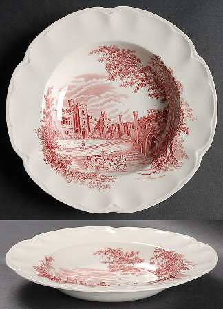 Haddon Hall Pink Rim Soup Bowl