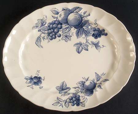 Harvest Time Blue 15" Oval Serving Platter