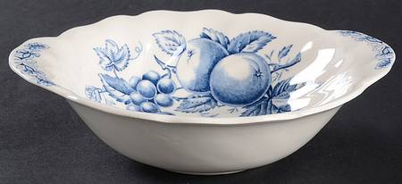 Harvest Time Blue Lugged Cereal Bowl
