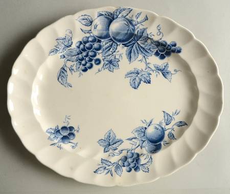 Harvest Time Blue 11" Oval Serving Platter