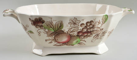 Harvest Time Brown Multicolor Rectangular Tureen No Lid