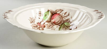 Harvest Time Brown Multicolor Round Vegetable No Lid