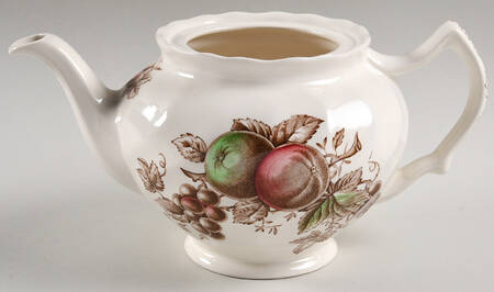 Harvest Time Brown Multicolor Teapot No Lid