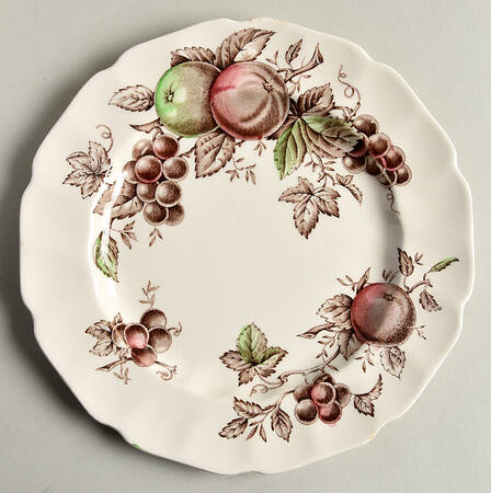 Harvest Time Brown Multicolor Salad Plate