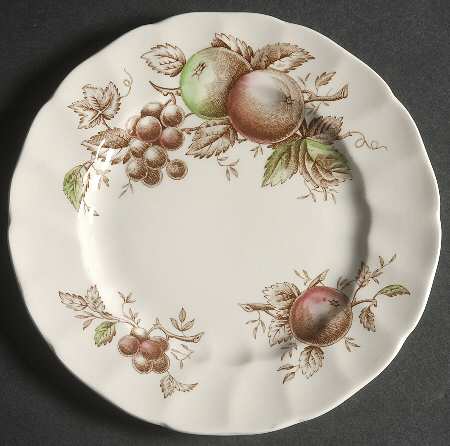 Harvest Time Brown Multicolor Dessert/Pie Plate