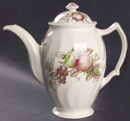 Harvest Time Brown Multicolor Small Coffee Pot & Lid