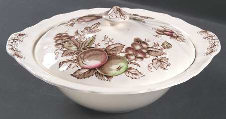 Harvest Time Brown Multicolor Round Covered Vegetable